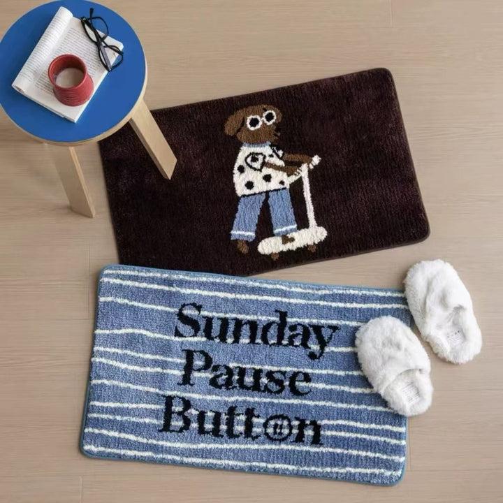 Plush Cartoon Scooting Bear Anti-Slip Bath Mat