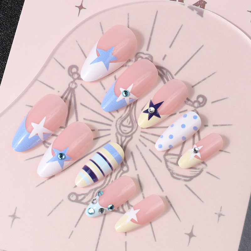 Starry-Themed Press-On Nail Art Stornfield