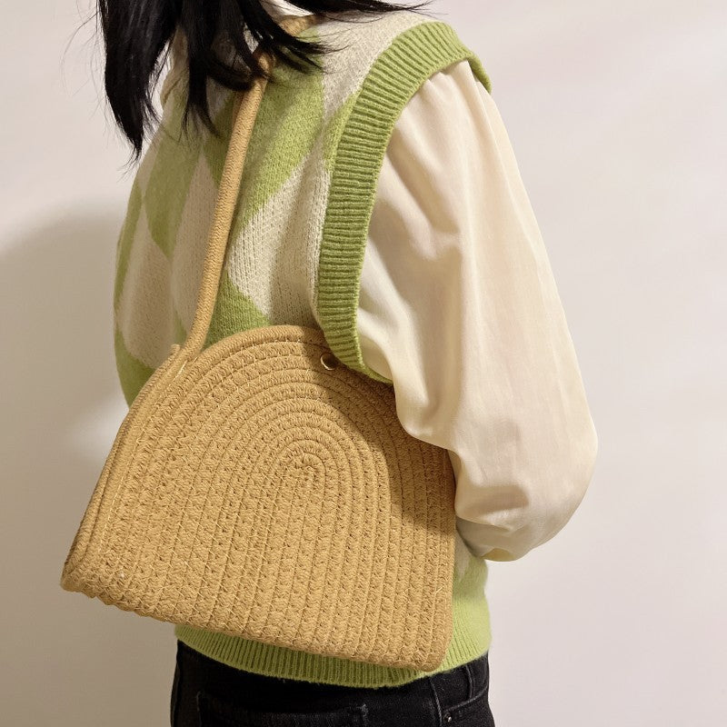 Women's fashionable shoulder bag with ribbed design Stornfield