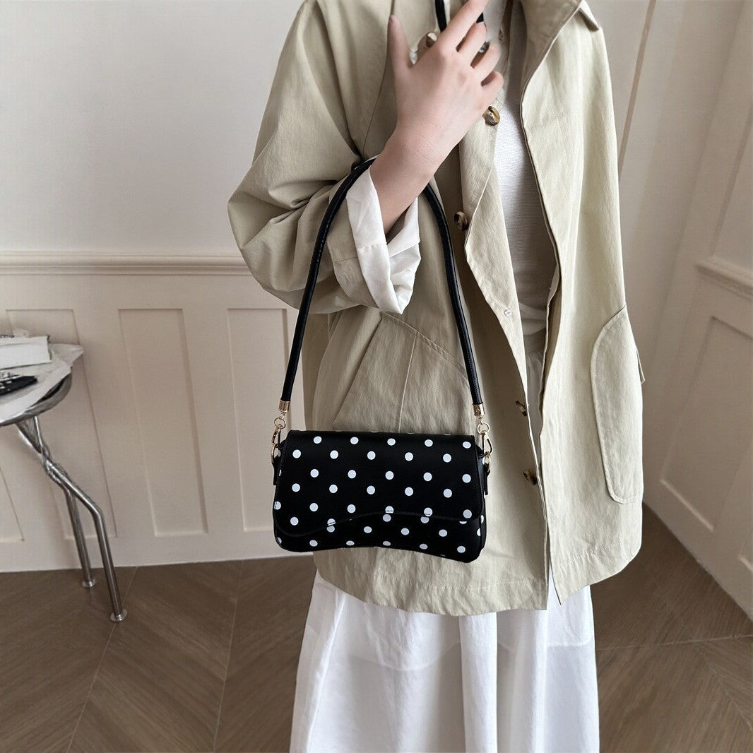 Structured Polka Dot Crossbody Handbag