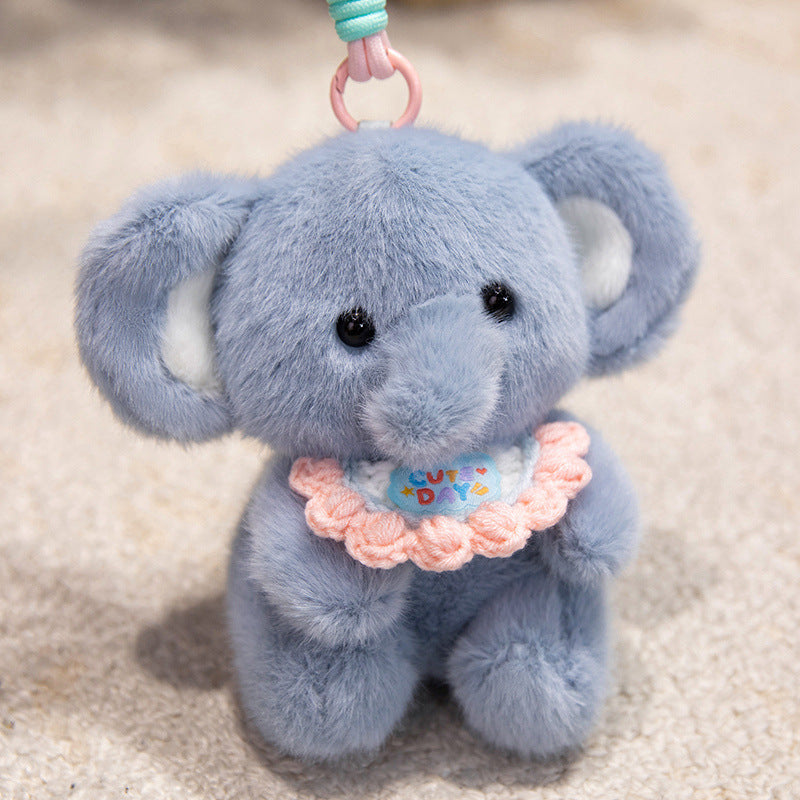 Plush Penguin Decorative Bag Charm with Crochet Bib and Spring-Loop Clip Stornfield