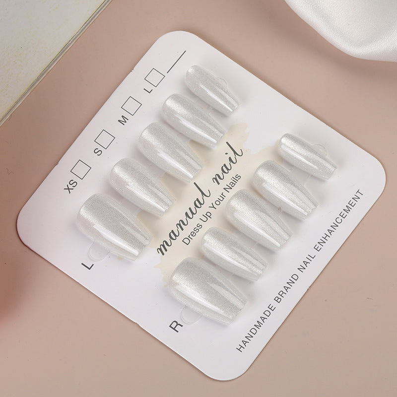 Iridescent Press-On Nail Set with Glitter Finish Stornfield