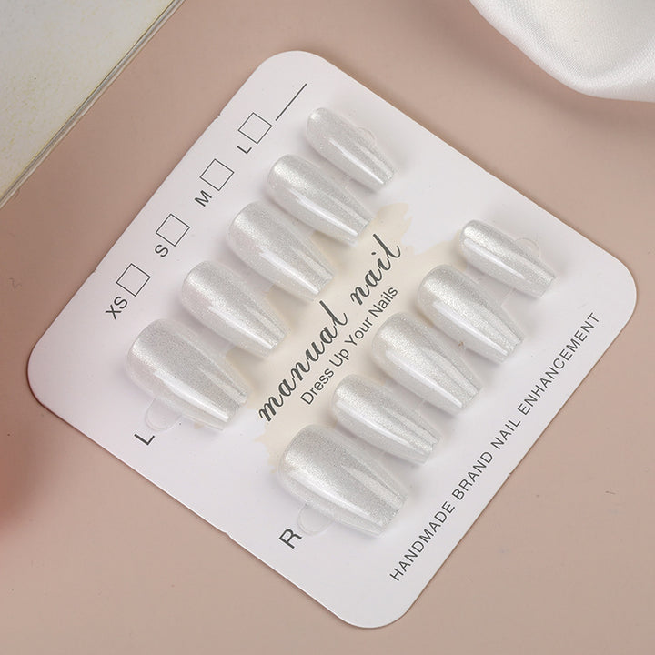 Iridescent Press-On Nail Set with Glitter Finish Stornfield