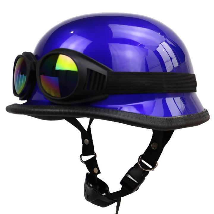 Retro Half-Style Motorcycle Helmet with Protective Goggles Stornfield