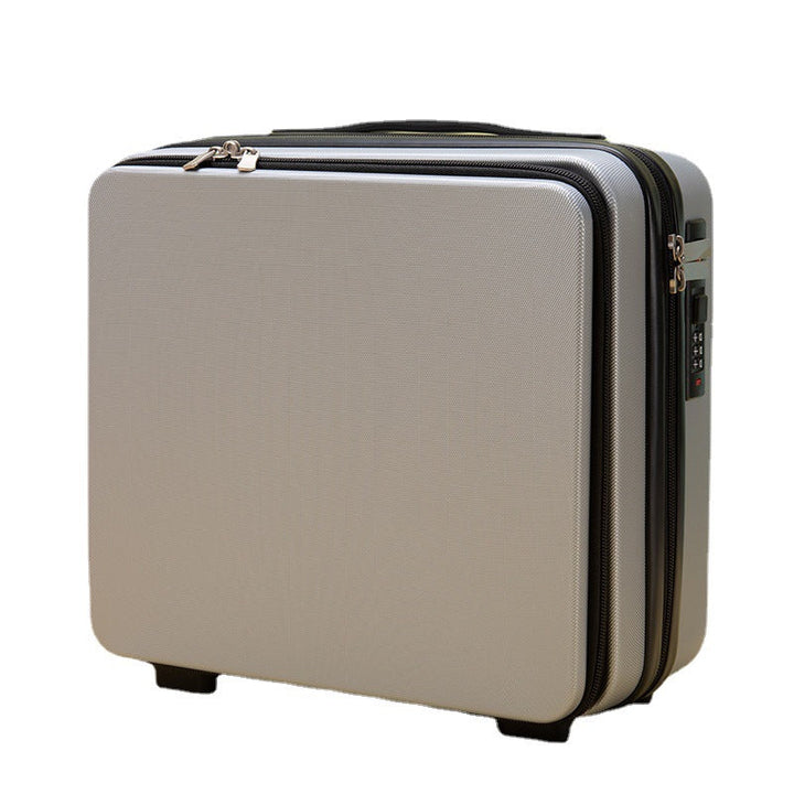 compact hard-shell travel vanity makeup case with TSA combination lock and dual-zip compartments Stornfield