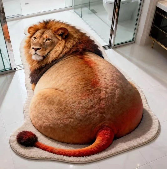 Tiger-Themed Plush Bath Mat