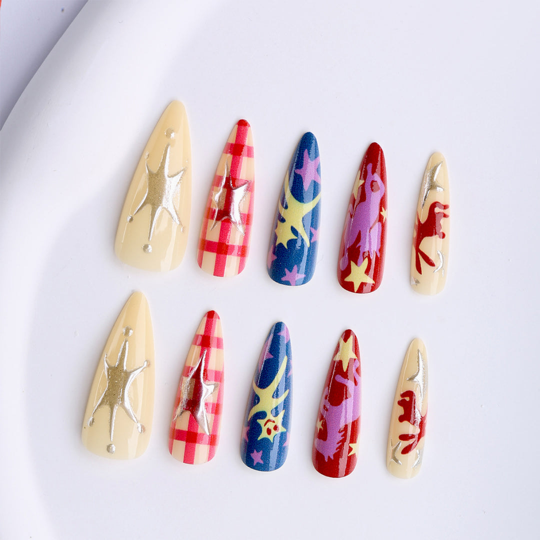 Artistic fake nails with Creative Pop-Art Design Stornfield