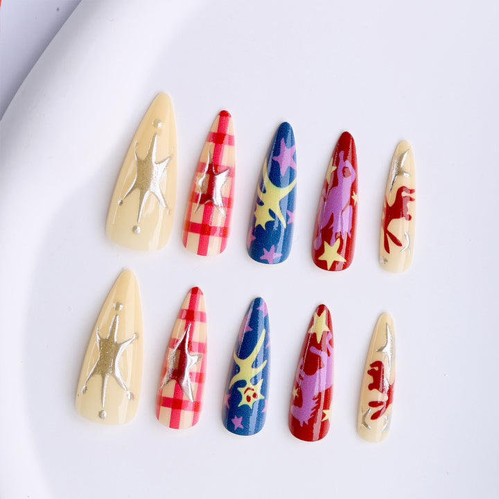 Artistic fake nails with Creative Pop-Art Design Stornfield