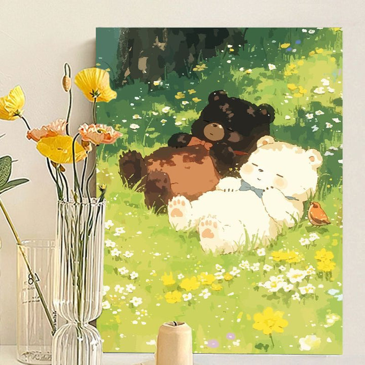 Cute Bear-Themed Art Canvas Print Stornfield