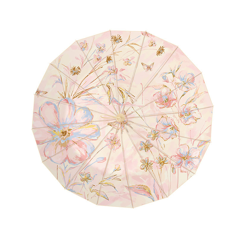 Ladies elegant and handy folding umbrella with floral design Stornfield