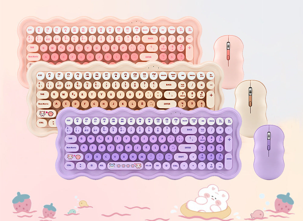 Cute Aesthetic Wireless Keyboard and Mouse Set Stornfield