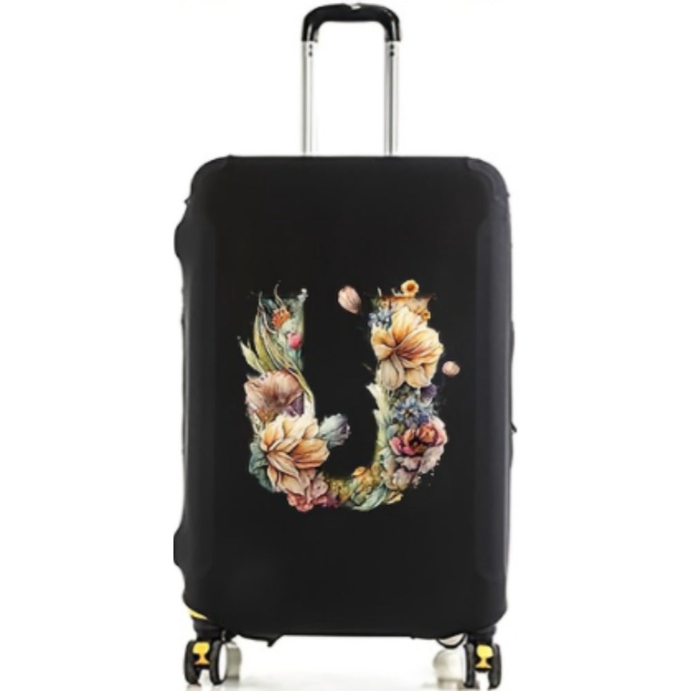 Women's Hard Shell Suitcase with Floral Initial Design Stornfield