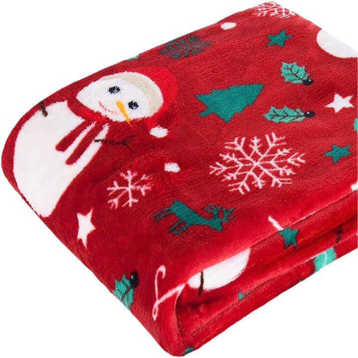 Festive Holiday-Themed Plush Throw Blanket