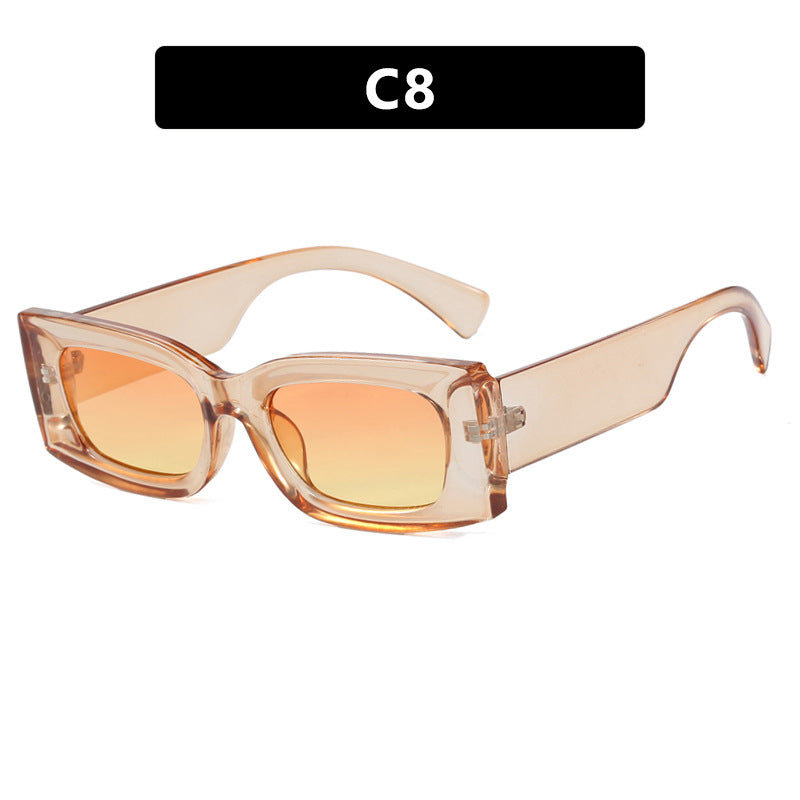Women's fashionable square sunglasses with transparent frame and protective UV filter Stornfield