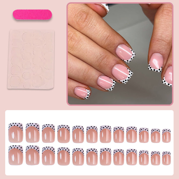 Artificial nail set with elegant dots and high-gloss accents Stornfield