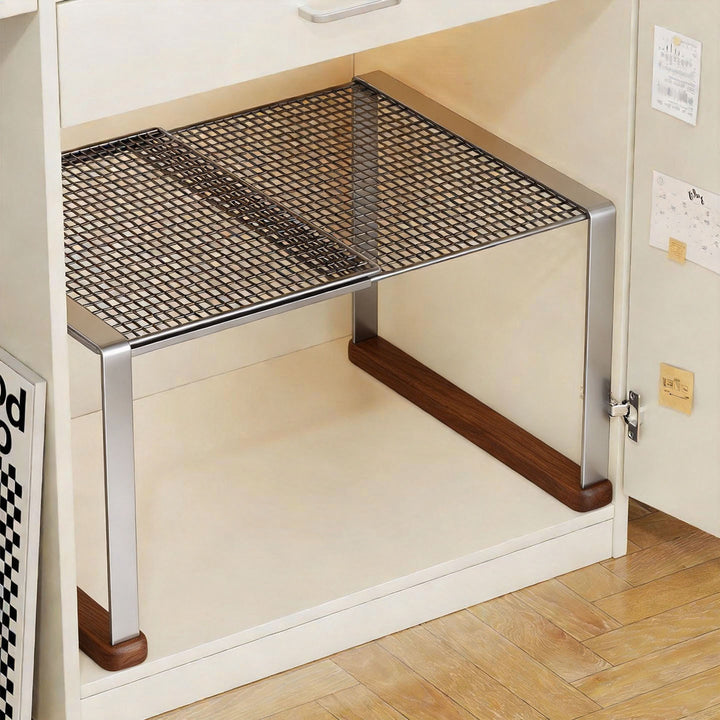 Adjustable Mesh Shelf Riser for Closet Countertop and Cabinet
