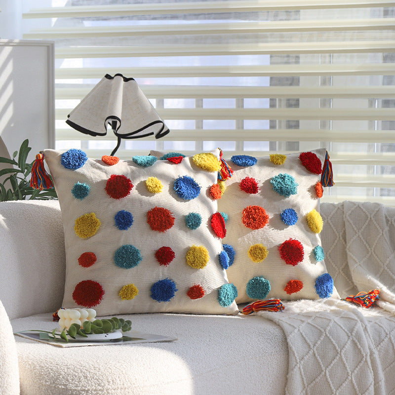 Playful and colorful decorative pillow