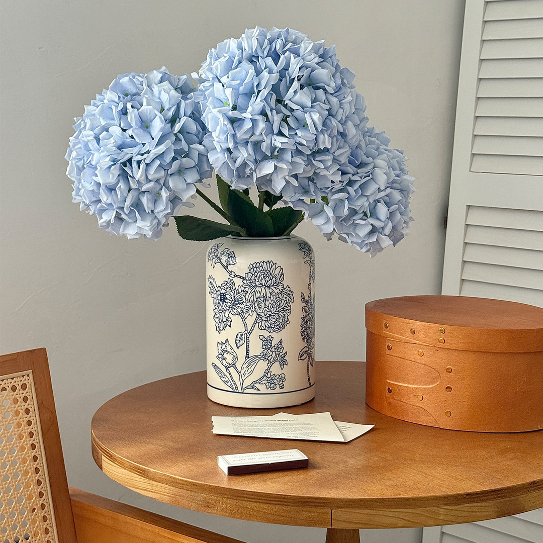 Floral-Patterned Ceramic Decor Vase