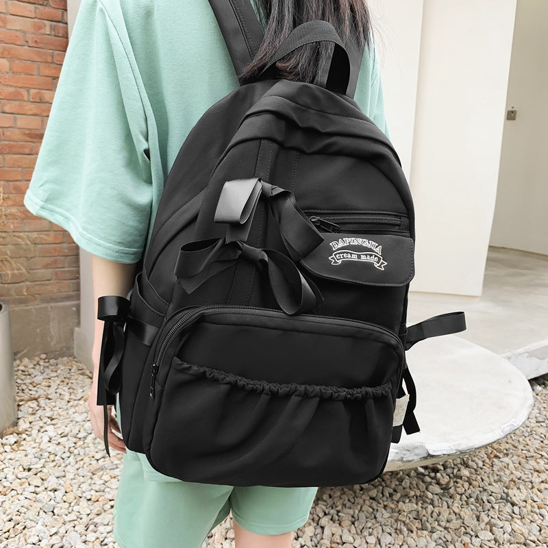 Charming Bow-Appliqué Casual Backpack Stornfield