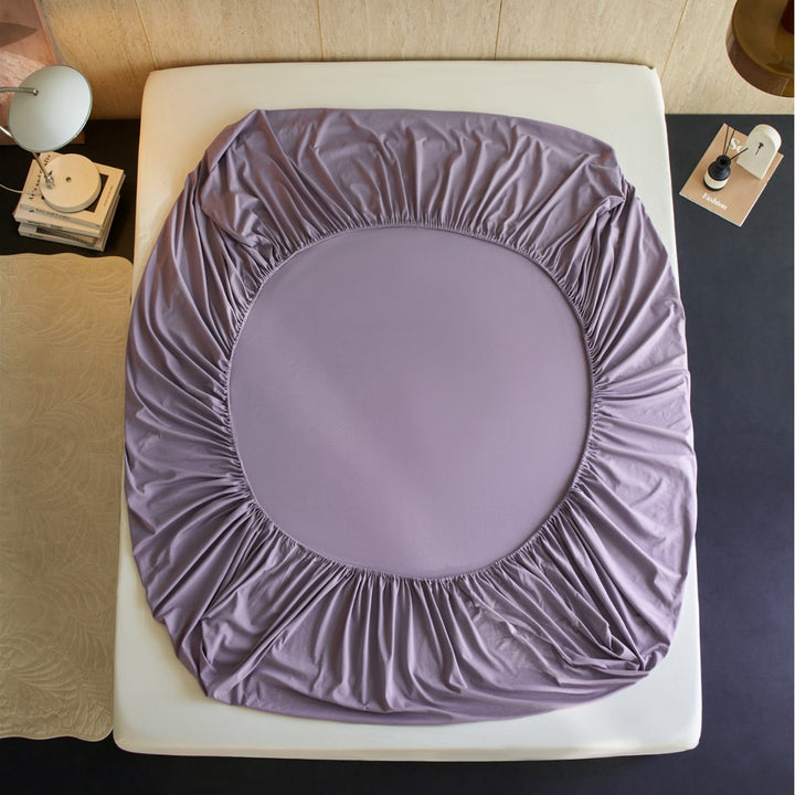 Round Deep-Pocket Stretch Jersey Fitted Sheet with Elastic Skirt