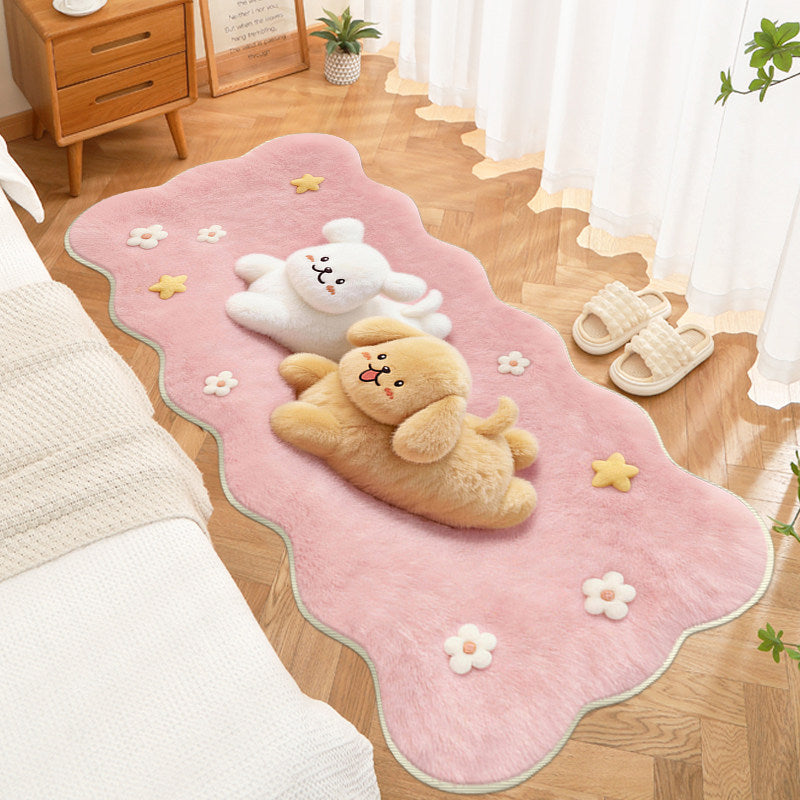 Plush Cartoon Bear-Themed Area Rug
