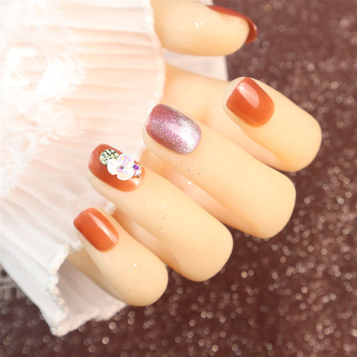 Glitter Floral Press-On Nail Set Stornfield