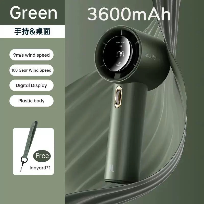 Unisex one-size rechargeable wireless portable hair dryer with digital display, multiple speed wind control and travel lanyard Stornfield