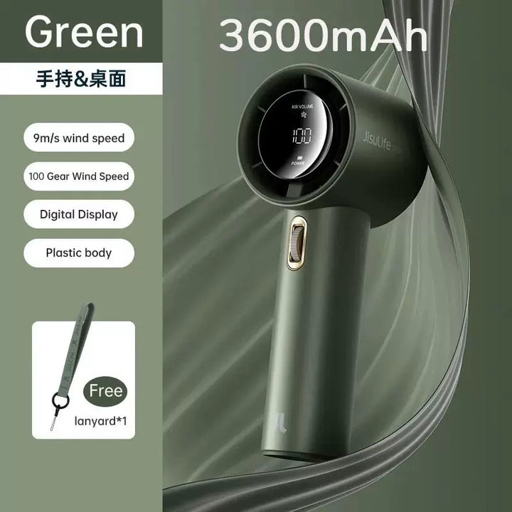 Unisex one-size rechargeable wireless portable hair dryer with digital display, multiple speed wind control and travel lanyard Stornfield