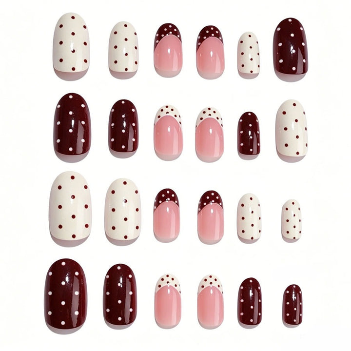 Artificial nail set with festive dot and gradient designs Stornfield