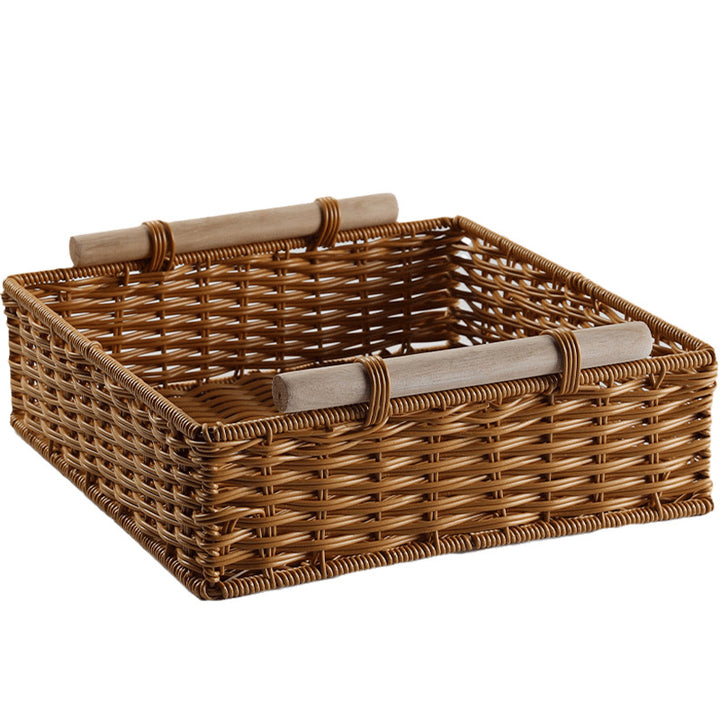 Unisex Practical Storage Basket with Wooden Handles Stornfield