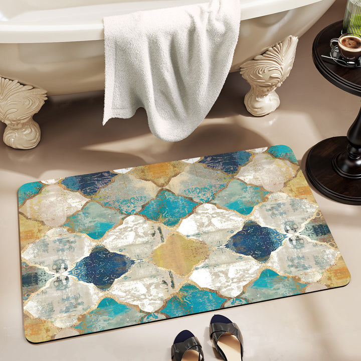 Stylish Geometric Pattern Bathroom Mat Stornfield