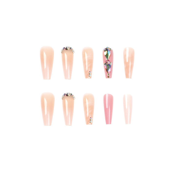 Glamorous artificial nails with gemstone embellishments Stornfield