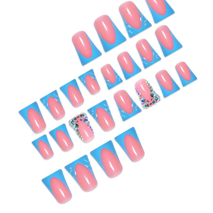 Decorative Press-On Nail Art Extensions with Rhinestone Accents Stornfield