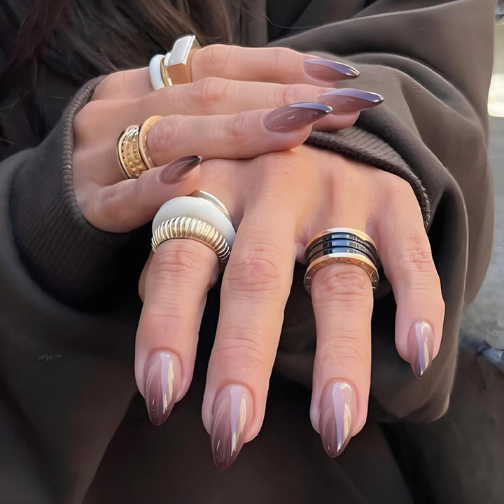 Acrylic nail set in stylish ombre design Stornfield