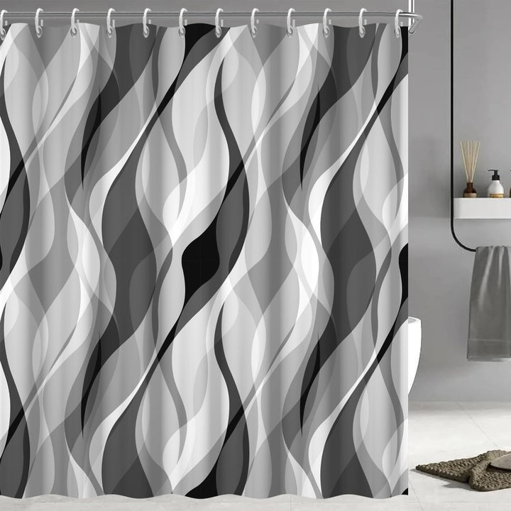 Abstract Wave Pattern Shower Curtain Stornfield