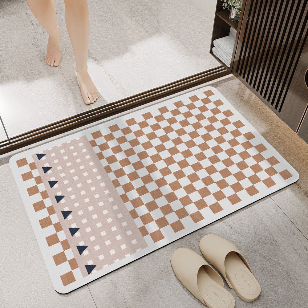 Plush Geometric Bath Mat Stornfield