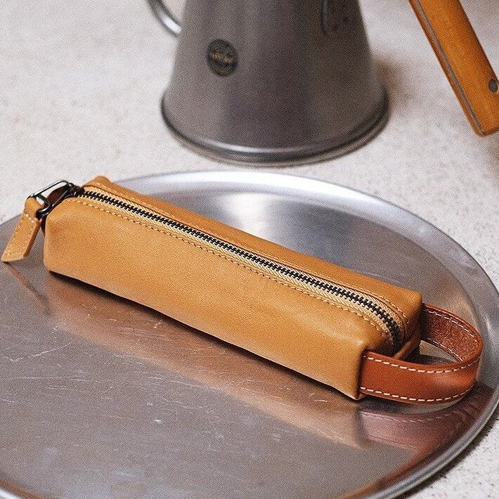 Stylish Zippered Leather Pencil Case Stornfield