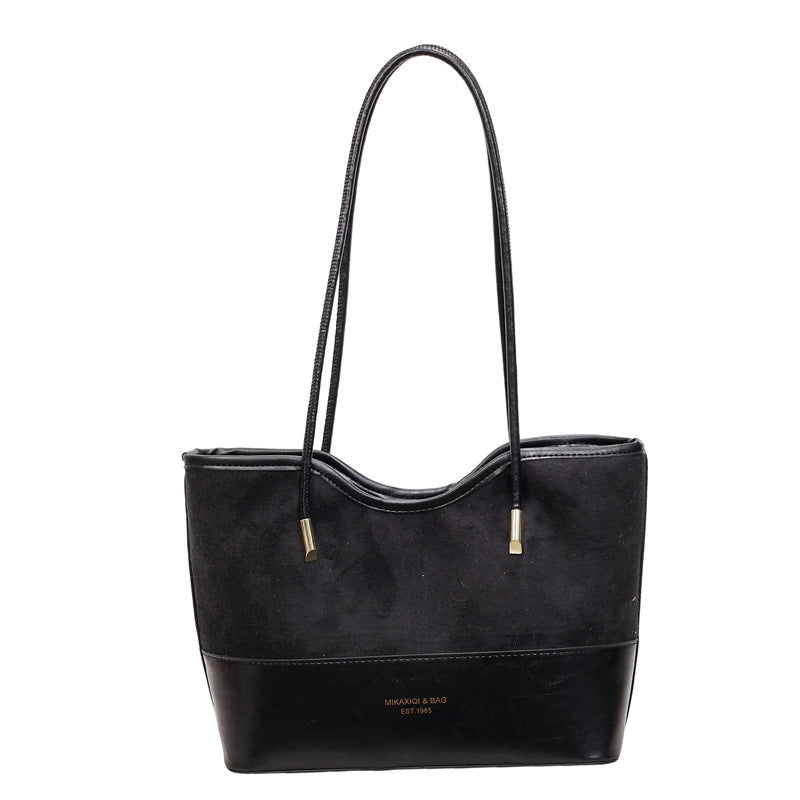 WoStylish Suede and Leather Shoulder Tote Bag Stornfield