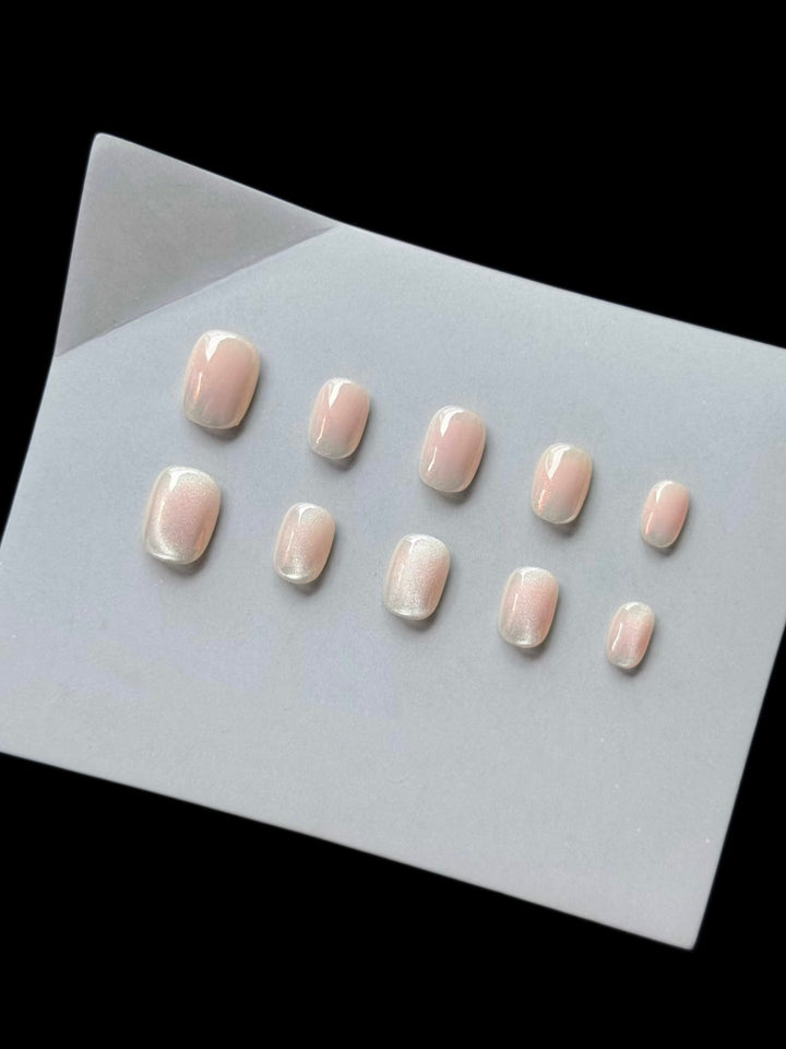 Glossy French Tip Press-On Nail Set