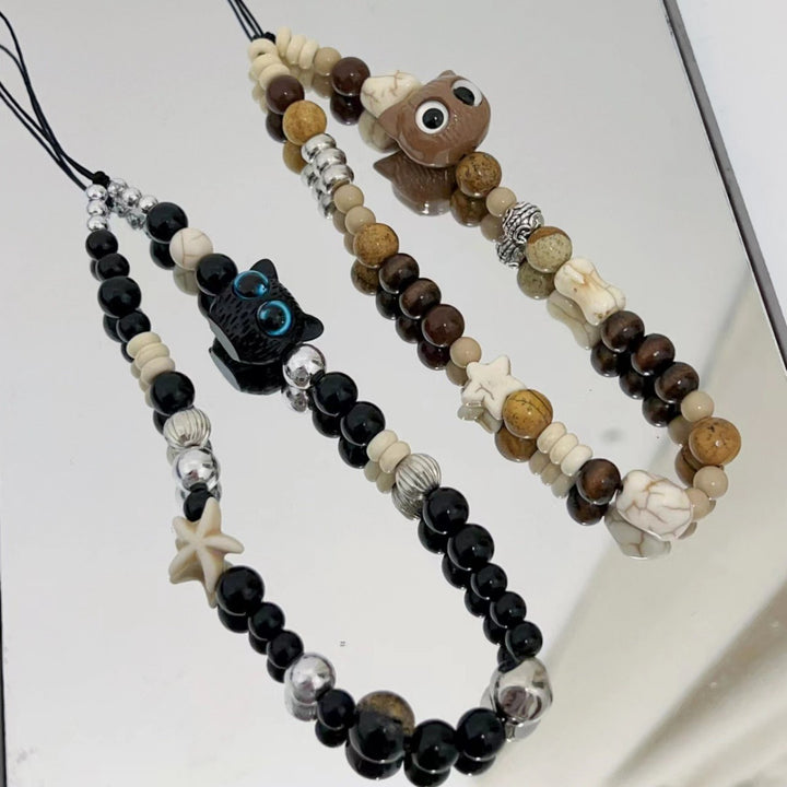 Whimsical Owl-Themed Beaded Keychain Stornfield