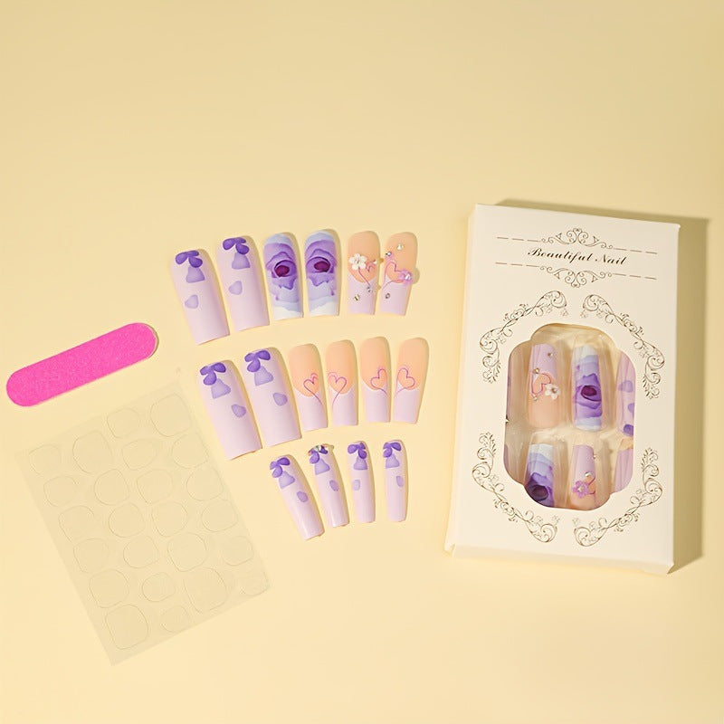 Artificial Nail Set with Floral Patterns Stornfield