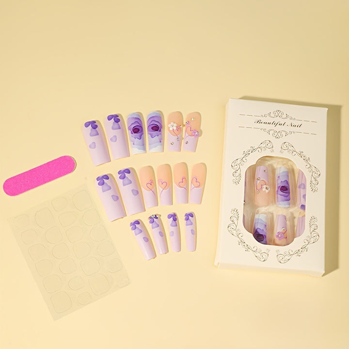 Artificial Nail Set with Floral Patterns Stornfield