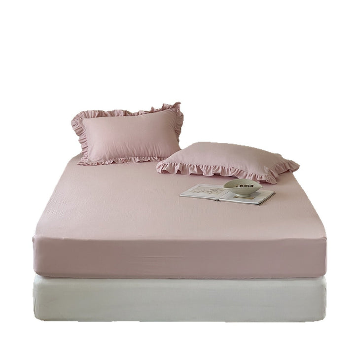 Deep-Pocket Elasticized Ruffled Fitted Sheet with Gathered Skirt