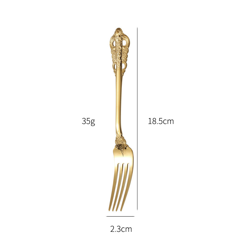 Elegant fish fork with artistic handle design Stornfield
