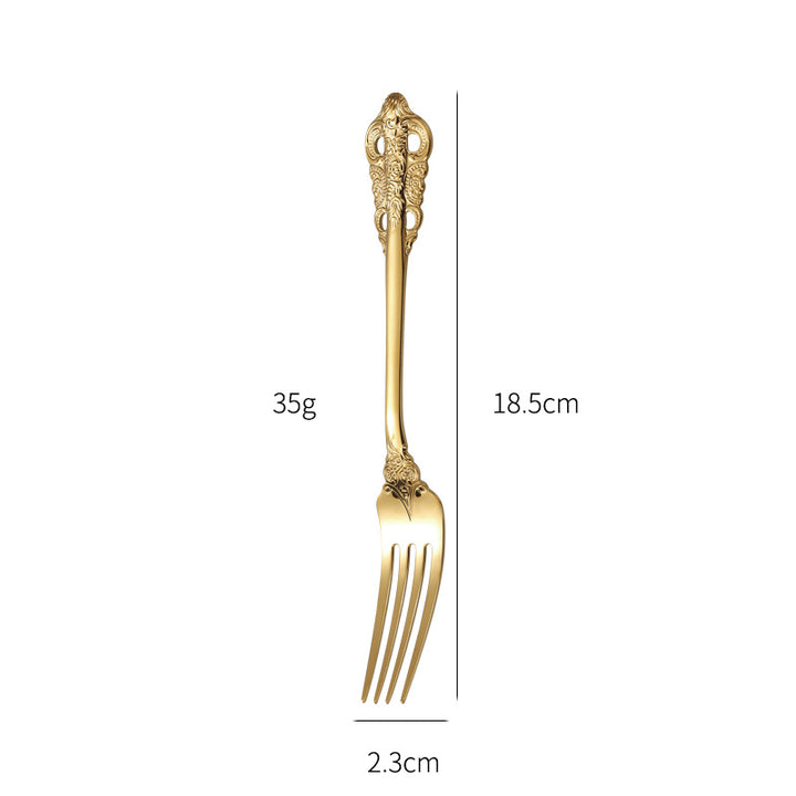 Elegant fish fork with artistic handle design Stornfield