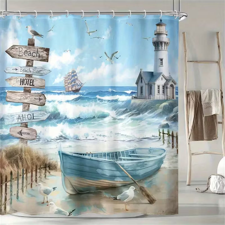 Coastal Scene Shower Curtain Stornfield