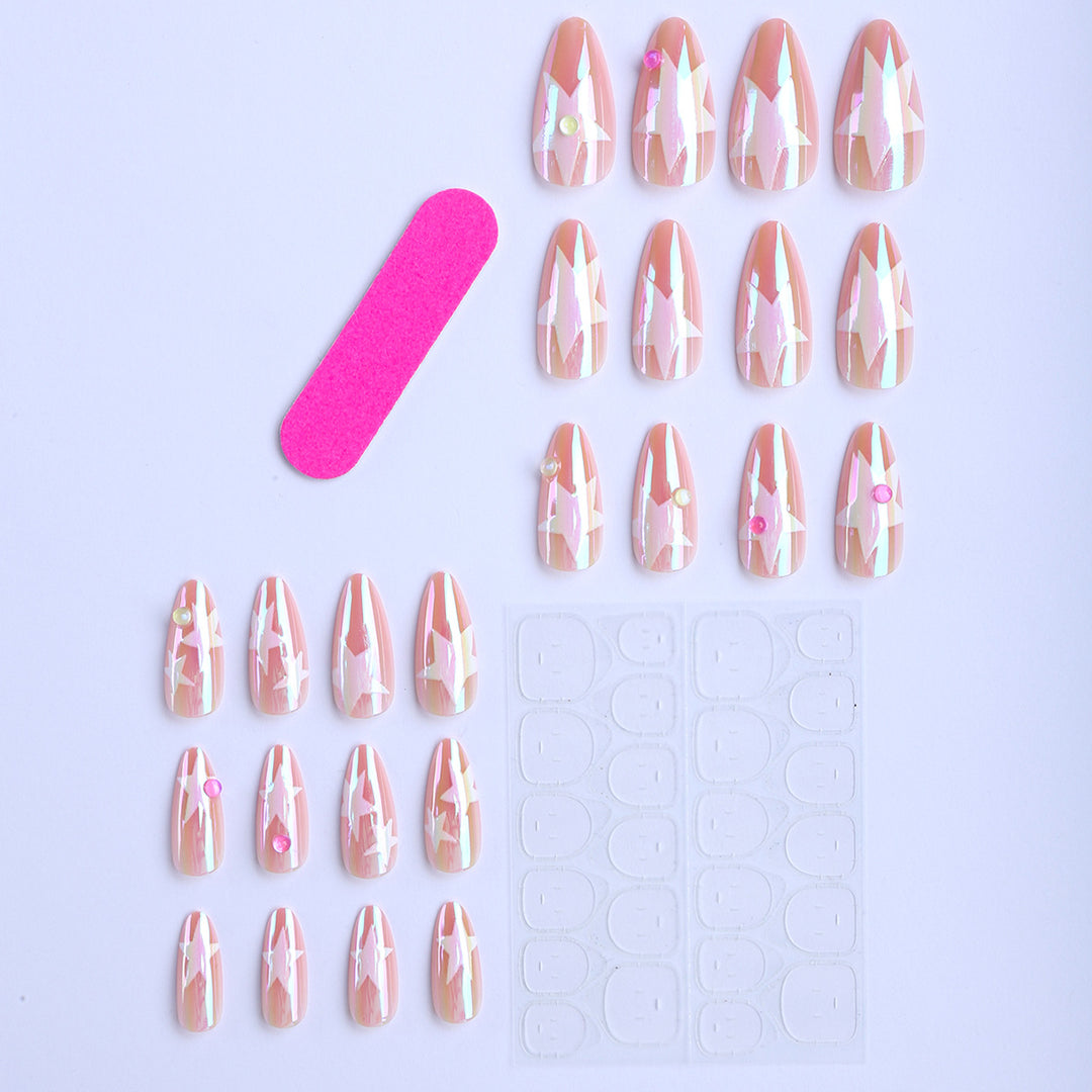 Artificial nails with sparkling star design Stornfield