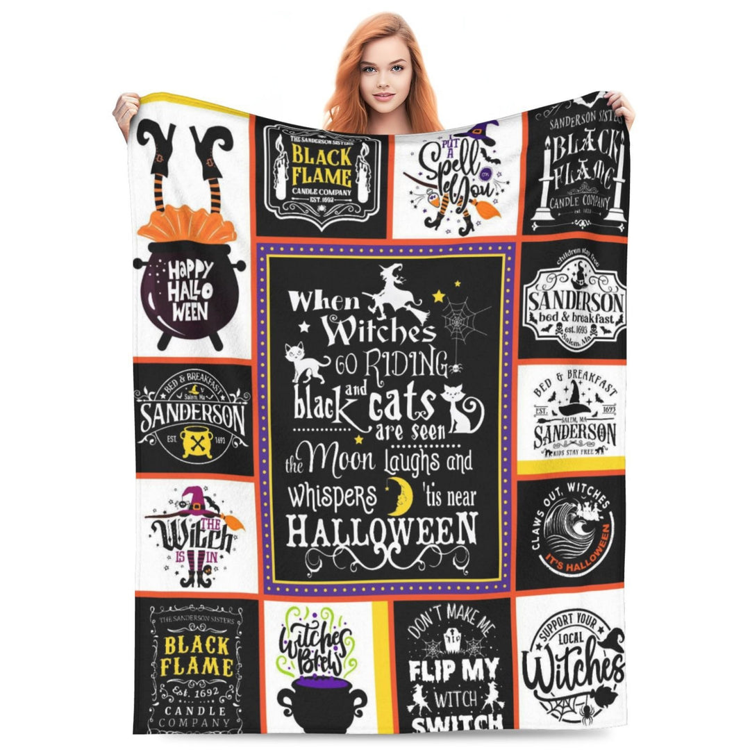Halloween-Themed Cozy Fleece Blanket