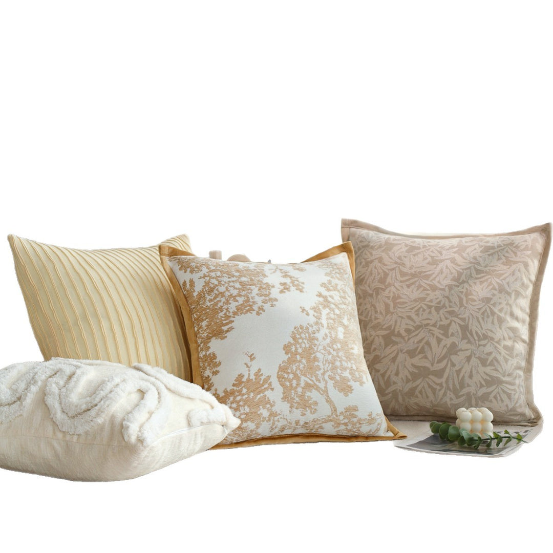 Elegant cushion with floral embroidery details