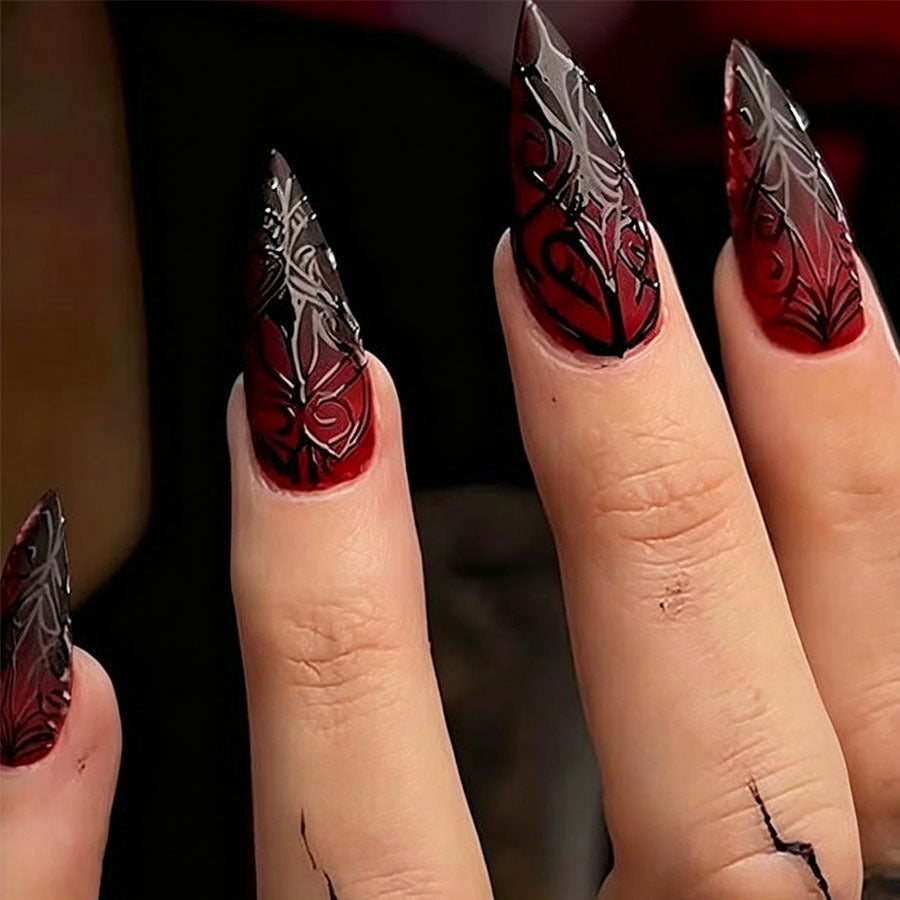 Gothic Stiletto Press-On Nail Art Stornfield